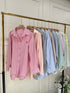 Women Stripes Collar Down Shirts